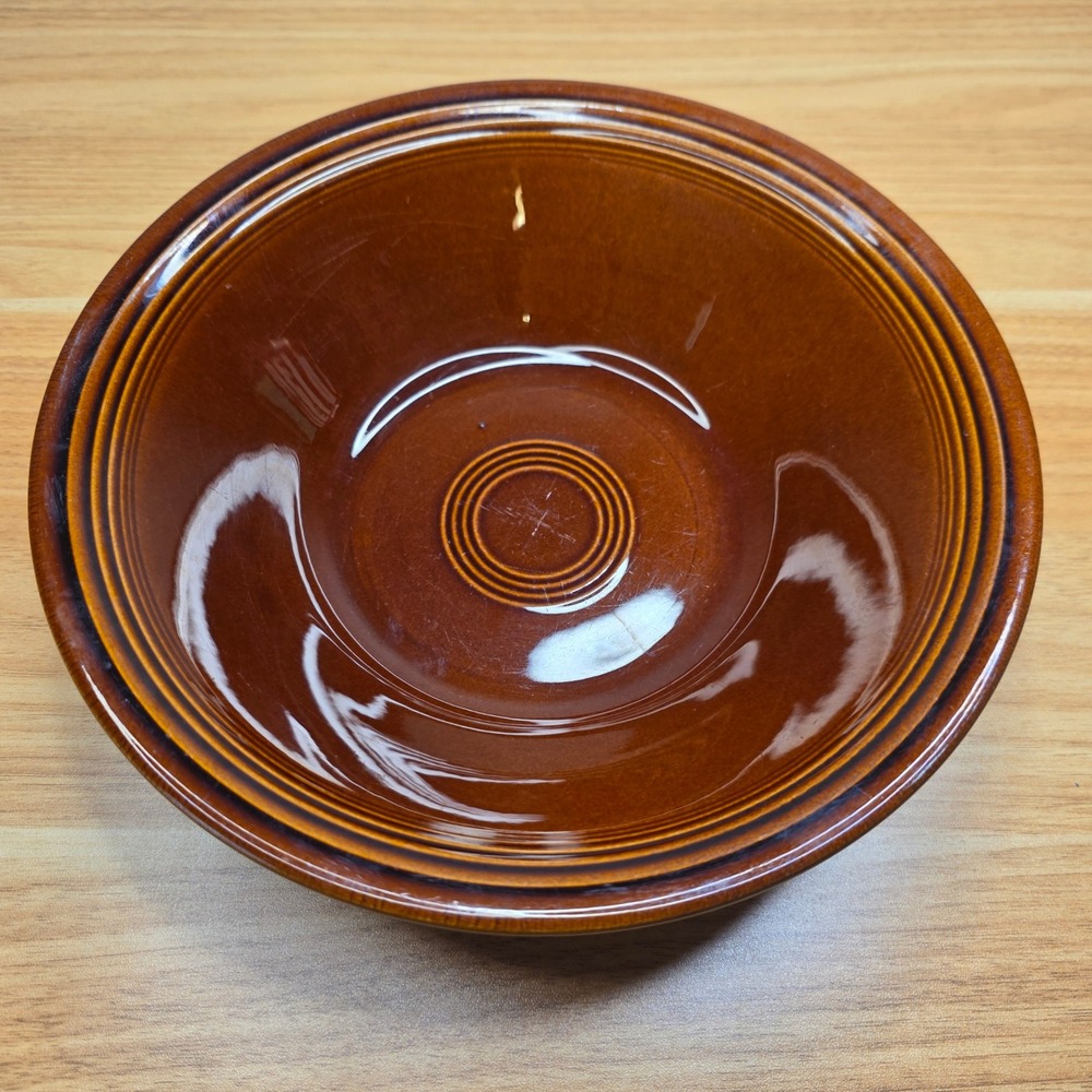Fiesta Sheffield Amberstone Ironstone Brown 9" Round Large Serving Bowl Vintage
